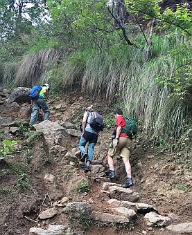 Rough trails make slow going