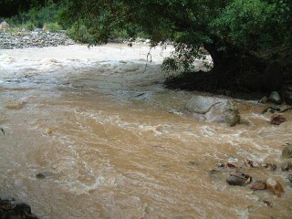 When we started, the river was green and the area in the foreground was completely dry