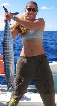 Amanda lands a 41" Wahoo