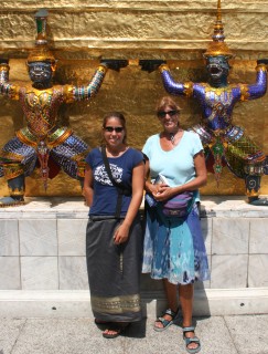 With Mom, inside the Palace area