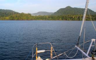 Approaching the East Waigeo anchorage