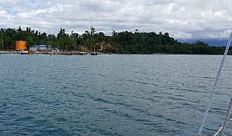 Fuel dock being built at our Sidey anchorage