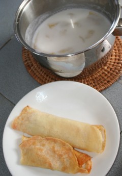 Amanda's creative & delicious banana-coconut crepes