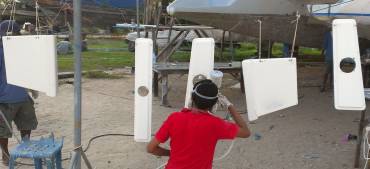 Baw first sprayed the 5 smaller panels that were ready