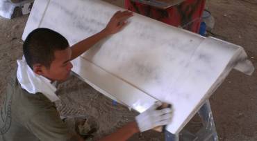 Ben polishing the back of Ocelot's helm seat