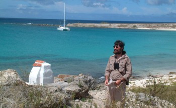 Tony & a fisherman's shrine, with Ocelot anchored in the background