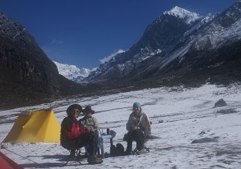 Outdoor breakfast at Thangsing, Sikkim, India