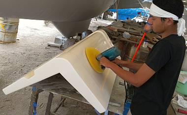 Ben got the helm seat & its stainless hardware nicely polished