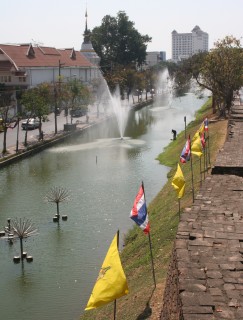 A view of the moat from the wall