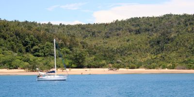 Still waters of a Russian Bay anchorage, Madagascar