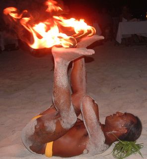 The fire dancing was some of the most spectacular of the dances.