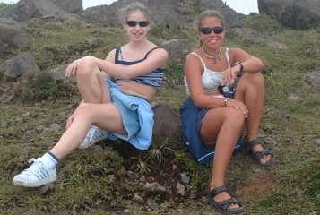 Vanilla & Chocolate spies on top of Mt. Soufriere volcano