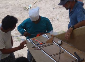 Shaping the port transom so the swim ladder hangs nicely