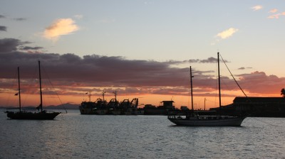 Sunset at the Hell-ville anchorage, Nosy Be