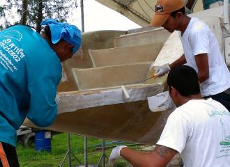 Houa, Baw, & Golf laying a strip after glassing the steps