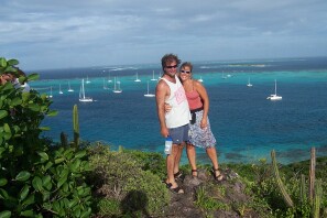 John & Becky overlooking the Tobago Cays