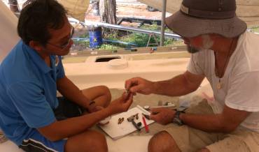 Boy & Jon designing how to plumb in diesel tanks & showers