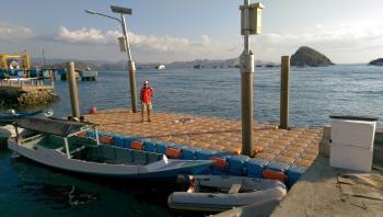 Jon on the dinghy dock at Labuan Bajo