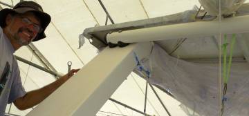 Jon after mounting the portside horizontal davit support