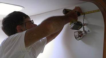 Jon mounted reading lights above the beds in the cabins