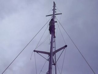 Twice up the mast within 15 minutes. But not at sea!