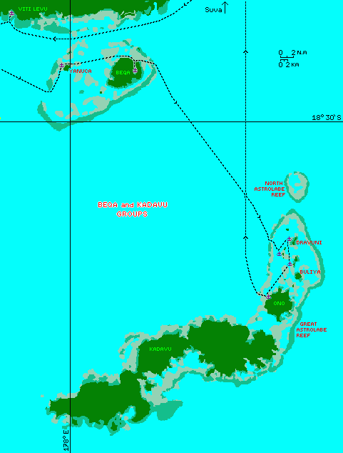 Southern Fijian Islands & our sailing tracks