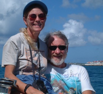 Karen Egbert & Jon Hitchings, sailing off Anguilla