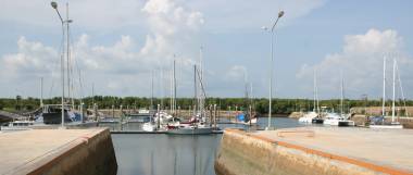 The Krabi Marina - bit of a narrow entrance but cozy & modern