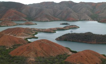 Looking down on Ocelot from high in the hills of Laguna Grande