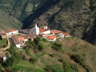 The little andean village of Los Nevados, seen from above