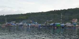 The busy Manokwari waterfront