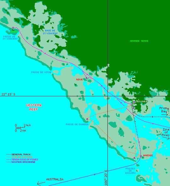 Western New Caledonia - click on the map to go to that Landfalls page