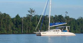 Ocelot anchored at Lasibo, Planet Bay