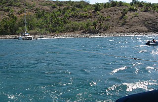 Ocelot's twin diesels supply the power to pull a boat off the rocks