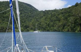 Coming into the inner Cape Waum anchorage