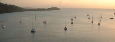 Sunset over the anchorage from Fort San Fernando