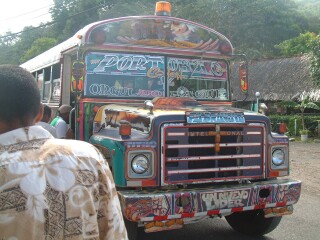 The local busses are magnificently painted