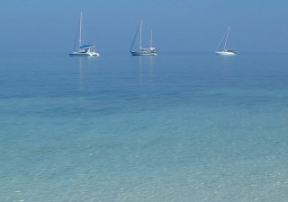 Anchorage off the beach at Pulau Sabibi