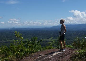 Rachel at the viewpoint, Brunei Forest Preserve