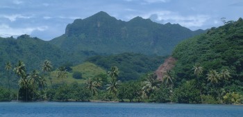 Beautiful coastline of Raiatea.