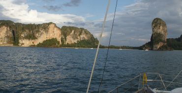 Approaching Railay west anchorage, near Krabi