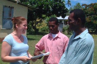 Rori & the church choir leader at Nauya Lailai