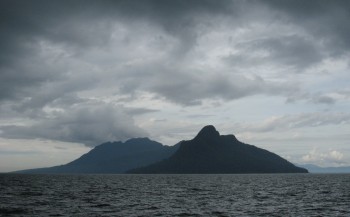 Approaching Santubong, Borneo. More squalls!