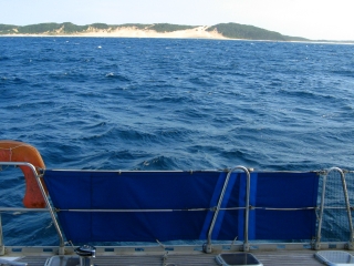 We sailed "one foot on the beach" up the coast of Africa