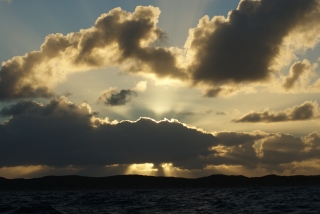 Last sight of Africa. Sunset over Mozambique.