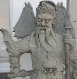 Guardian outside a Buddhist temple