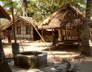 The village well in the middle of the weaving village, Lombok