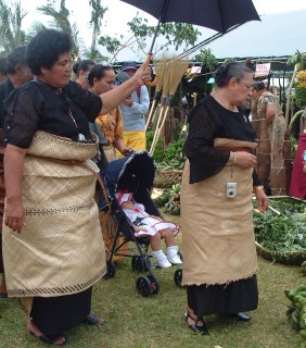 The Tongan Queen and her attendants at the agricultural fair