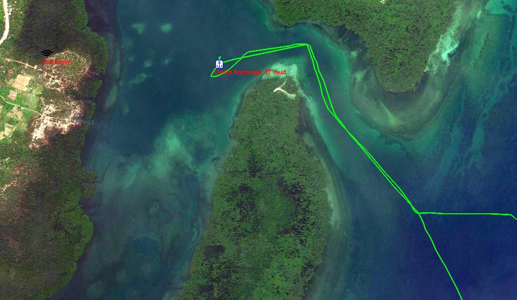 Verde Cut anchorage and approaches